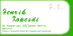 henrik kopesdi business card